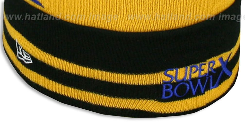 Steelers 'SUPER BOWL X' Black Knit Beanie Hat by New Era